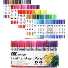 여신 컬러 브러쉬 수채화 캘리그라피 붓펜 100색 세트, 혼합색상, 1세트 문구/오피스/미술/화방용품 반품 최저가 34,510원