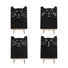 라이프스윗 다용도 고양이 미니 칠판 레스토랑 빵집 가게 메모판 4종 세트, 나무(4종) 문구/오피스/보드/칠판/광고 반품 최저가 2,620원