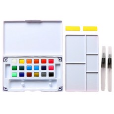 마블라 휴대용 수채화 물감세트, 18색 문구/오피스/미술/화방용품 반품 최저가 27,210원