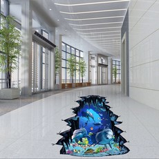 예쏘데코 3D 트릭아트 인테리어 시트지, 5 바다 홈인테리어/셀프인테리어 반품 최저가 10,280원