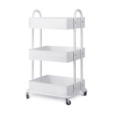 미까사 보니따 핸들 수납 선반 메탈 트롤리 3단 + 스토퍼 바퀴 세트 MT-03, 화이트 홈인테리어/싱글하우스 반품 최저가 23,610원