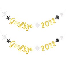 조이파티 goodbye 2022 캘리그래피 가랜드, 혼합색상, 2개 문구/오피스/파티/이벤트 반품 최저가 2,150원