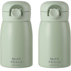 푸코 베어 프렌드 원터치 보온병 2p + 세척솔 세트, 그린, 350ml, 1세트 주방용품/보온/보냉용품 반품 최저가 23,940원