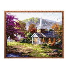 헬로페인팅 DIY 그림그리기 도면 키트 세트 한적한 성당, 혼합 색상, 1개 문구/오피스/미술/화방용품 반품 최저가 6,760원
