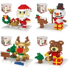 아가플러스 크리스마스 미니 나노블록 4종 세트, 산타 + 눈사람 + 루돌프 + 곰돌이, 1개 완구/취미/블록놀이 반품 최저가 17,000원