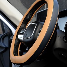 모런 자동차 프리미엄 가죽 핸들커버 투톤 D컷 순정형, 새들브라운 자동차용품/인테리어 반품 최저가 23,400원