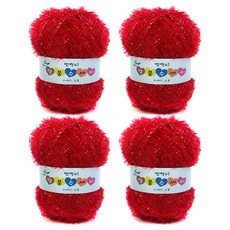 행복뜨기 반짝이 명품 수세미실, 8빨강, 4개 undefined/undefined 반품 최저가 7,040원