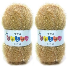 행복뜨기 반짝이 명품 수세미 뜨개실, 36골드베이지, 2개 홈인테리어/실 반품 최저가 5,810원