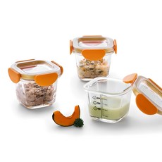 락앤락 바로한끼 더 안심 이유식용기, 260ml, 오렌지, 3개 주방용품/밀폐저장/도시락 반품 최저가 14,960원