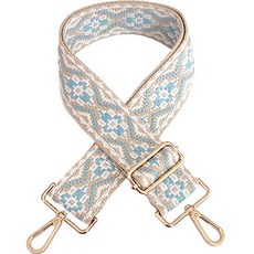 만달릭 자가드 플라워 패턴 길이 조절 숄더 크로스백 DIY 스트랩, 화이트 + 라이트 블루, 1개 홈인테리어/수예/수선 반품 최저가 8,230원