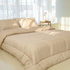 바자르 모노체크 나노화이버 차렵이불 + 베개커버 세트 싱글 홈인테리어/FW 침구샵 반품 최저가 47,950원