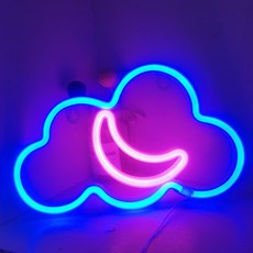 쿼르디 네온사인 클라우드문, 2색 홈인테리어/조명/스탠드 반품 최저가 9,080원