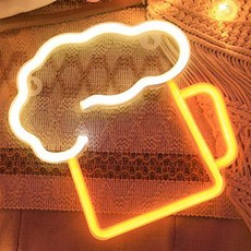 쿼르디 네온사인 맥주잔, 2색 홈인테리어/조명/스탠드 반품 최저가 9,370원