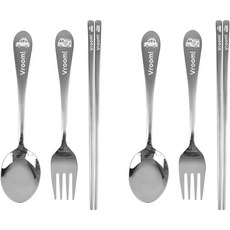 유아용 부릉부릉 수저 포크 2세트, 스푼 + 포크 + 젓가락, 1개 출산/유아동/이유용품/유아식기 반품 최저가 5,620원