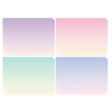 핑크풋 2000 별빛 가로 원고지 노트 400자 4종 x 2p 세트, Purple + Pink + Green + Blue, 1세트 문구/오피스/노트/메모지 반품 최저가 9,760원