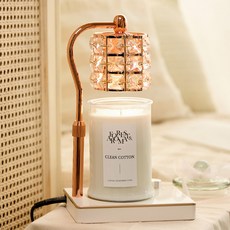 캔들백화점 크리스탈 루시드 캔들워머 + 대용량 소이캔들 750g 세트, 클린코튼, 로즈골드(화이트) 홈인테리어/캔들/캔들홀더 반품 최저가 42,570원