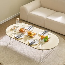 아이캔컴퍼니 국내생산 라운드볼 12060 LPM 접이식 테이블, 크림베이지 홈인테리어/주방가구 반품 최저가 29,870원