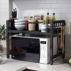 가구느낌 너비조절 렌지선반, 블랙, 1단 홈인테리어/주방가구 반품 최저가 9,820원