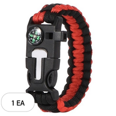 메이크마인 야외 다기능 파라코드 생존 팔찌, 1개, 레드 + 블랙 스포츠/레저/등산/아웃도어 반품 최저가 3,160원