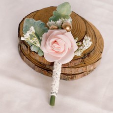 오즈니 조화 로즈 방울 부토니에, 핑크, 1개 홈인테리어/원예/가드닝 반품 최저가 4,550원