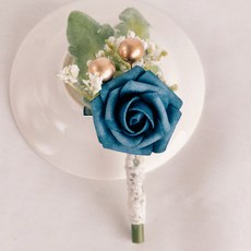 오즈니 조화 로즈 방울 부토니에, 스모그블루, 1개 홈인테리어/원예/가드닝 반품 최저가 4,940원