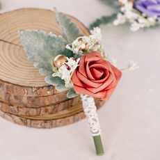 오즈니 조화 로즈 방울 부토니에, 오렌지, 1개 홈인테리어/원예/가드닝 반품 최저가 4,280원