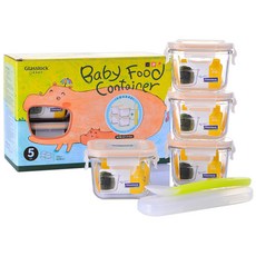 글라스락 얌얌 이유식 보관용기 + 스푼 세트, 210ml, 4개 주방용품/밀폐저장/도시락 반품 최저가 12,150원