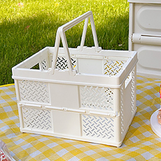 디와이 접이식 피크닉 캠핑바구니, 화이트, 24.2 x 16.4 x 18 cm, 1개 생활용품/수납/정리 반품 최저가 7,770원