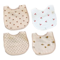 럭셔리베이비 6중 요루거즈 턱받이 기본형 A세트, 하트 + 체리 + 도트 + 레몬, 4개입, 1세트 출산/유아동/출산준비물/선물 반품 최저가 15,900원