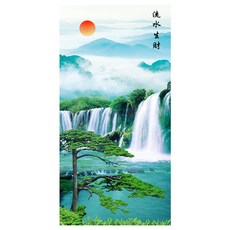 행운이 들어오는 폭포 소나무 동양화 홈인테리어/그림/사진 반품 최저가 9,120원