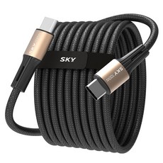 SKY 비트 100W PD PPS C타입-C타입 고강도 패브릭 초고속 충전 골드 메탈 케이블, 120cm, 1개, 블랙 가전디지털/차량용 디지털 반품 최저가 4,250원
