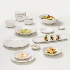 윤도자기 국산 순백 6인 식기 홈세트 37p, 화이트, 식기 12종, 1세트 주방용품/그릇/홈세트 반품 최저가 161,100원