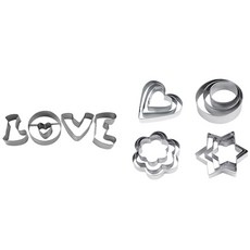 러브 4p + 도형 12p 쿠키커터 세트, 실버, 1세트 주방용품/주방조리도구 반품 최저가 5,460원
