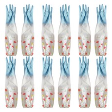 블럭마트 주방용품 밴드형 긴 고무장갑 양손 6종 세트, 중(M), 블루, 1세트 생활용품/주방수납/잡화 반품 최저가 10,510원