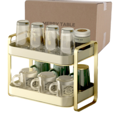 메리테이블 고급형 튼튼한 식기 컵 건조대 2단, 샴페인골드, 1개 주방용품/주방수납/정리 반품 최저가 16,200원