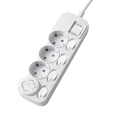 에코파워탭 LED 개별 과부하차단 멀티탭 전선형 4구 EPM-L304SS + 안전커버, 40cm, 화이트 + 랜덤 발송, 1개 홈인테리어/생활전기용품 반품 최저가 10,920원