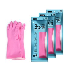 홈에디션명진 식품용 고무장갑 양손 3켤레, 핑크, 소(S), 1세트 생활용품/주방수납/잡화 반품 최저가 6,970원