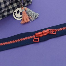 해피베어스 5호 투컬러 믹스지퍼 70cm, navy + coral, 1개 홈인테리어/수예/수선 반품 최저가 4,170원