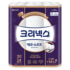 크리넥스 3겹 데코 앤 소프트 화장지, 28m, 24개입, 1개 생활용품/화장지/물티슈 반품 최저가 16,820원