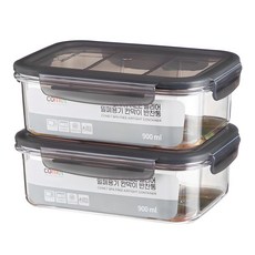 코멧 국내생산 BPA FREE 클리어 밀폐용기 칸막이 반찬통 900ml, 2개 주방용품/밀폐용기/반찬통 반품 최저가 8,270원