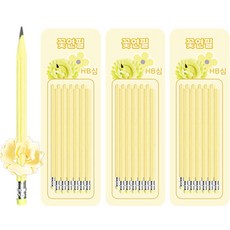 플라워 모양 그립감 좋은 연필 HB, 옐로우, 36개 문구/오피스/필기류 반품 최저가 4,700원