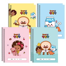 핑크풋 1500 브레드이발소 알림장 2 4종 세트, 옐로우, 블루, 핑크, 민트, 2세트 문구/오피스/노트/메모지 반품 최저가 4,940원