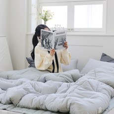 베이직톤 모던 스트라이프 60수 사계절 순면 차렵이불 풀세트 홈인테리어/FW 침구샵 반품 최저가 51,780원
