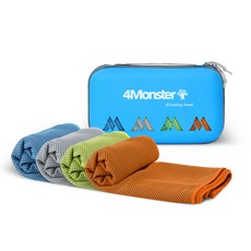 4몬스터 극세사 쿨링타월 4종 + EVA 케이스 세트, 블루 + 그레이 + 그린 + 오렌지, 1세트 스포츠/레저/기타스포츠 반품 최저가 31,150원