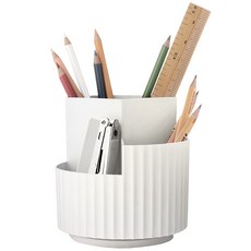 생활공식 다용도 3구 회전형 연필꽂이, 화이트, 1개 문구/오피스/사무용품 전문관 반품 최저가 7,620원