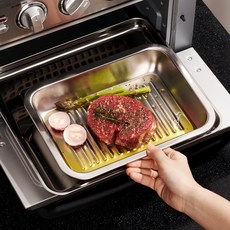 바겐슈타이거 연마제 없는 웨이브 오븐 스텐 사각트레이, 밧드 +트레이, 1세트 주방용품/주방조리도구 반품 최저가 10,380원