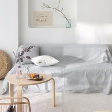 벨라이프 워싱체크 소파커버, 마일드블루, 1개 홈인테리어/소파패드/커버 반품 최저가 26,710원