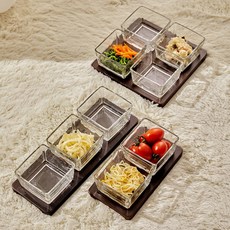 루이앤탑펠 다크월넛 유리 반찬나눔 접시 3구, 1개 주방용품/접시/플레이트 반품 최저가 8,740원