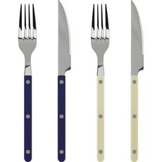 시에르 파르베 포크 + 나이프 세트, 네이비 + 라이트카키, 디너포크(2p) + 디너나이프(2p), 1세트 주방용품/수저/커트러리 반품 최저가 20,400원