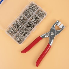 꽁쏘 만능 똑딱이 단추 펀치 + 단추 100p + 케이스 세트, 실버(단추), 1세트 홈인테리어/수예/수선 반품 최저가 4,080원